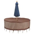 Classic Accessories Classic Accessories UTRU9629 Ultimate Round Table & Chair Set Cover with Umbrella Hole & Duck Covers; Mocha Cappuccino UTRU9629